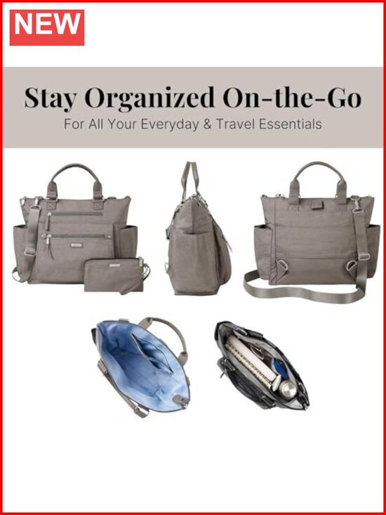 Baggallini 3-in-1 Convertible Backpack Tote Handbag Travel RFID Wristlet main image 4